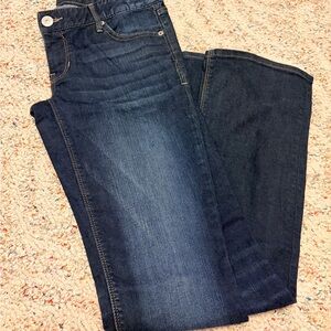 Express Dark Blue Women's Straight Leg Jeans